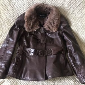 Leather Emporio Armani Jacket size 6